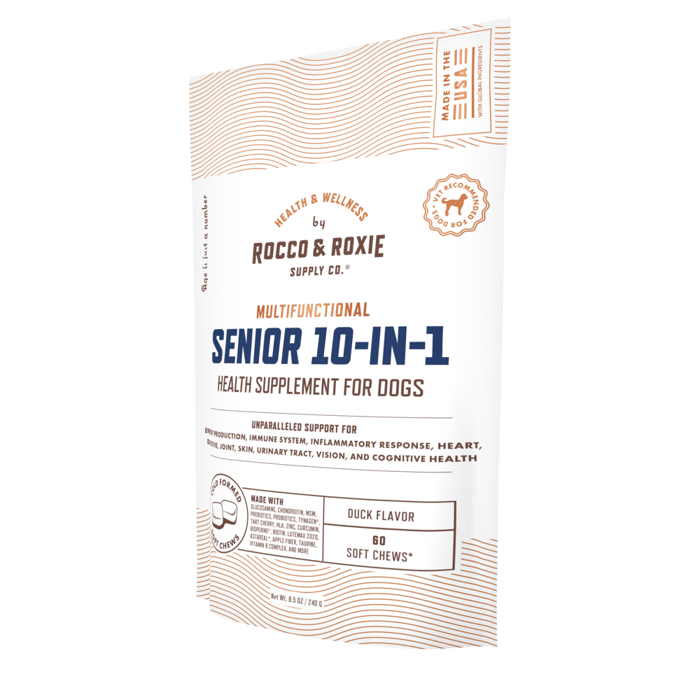 Rocco & Roxie 10-in-1 Senior Dog Supplement, Immune Support, Duck Flavor, 60 Chews