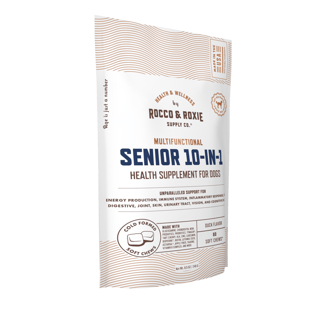Rocco & Roxie 10-in-1 Senior Dog Supplement, Immune Support, Duck Flavor, 60 Chews