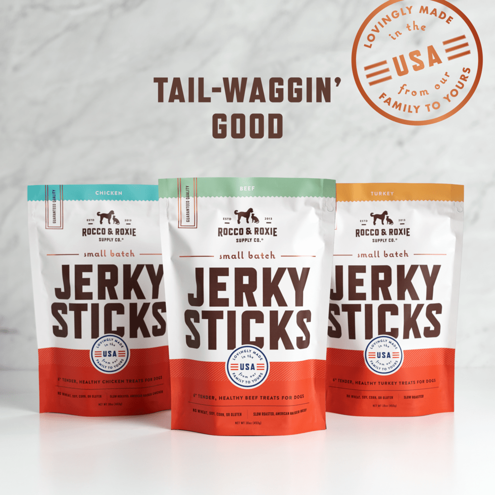 Jerky Dog Treats - Made In USA Only - Choose From Beef, Chicken or Turkey